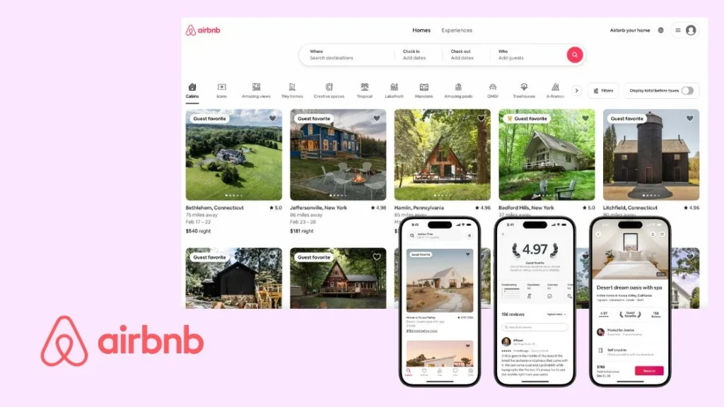 10 minimal website design examples - Airbnb